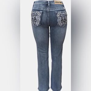 NEW Platinum Plush Route 66 Biker Rhinestone Jeans